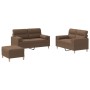 Sofa set with cushions 3 pieces brown fabric by , Sofas - Ref: Foro24-3201595, Price: 543,99 €, Discount: %