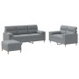 Sofagarnitur mit Kissen 3-teilig aus hellgrauem Stoff von , Sofas - Ref: Foro24-3201624, Preis: 628,28 €, Rabatt: %