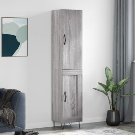 Tall Sonoma gray plywood sideboard 34.5x34x180 cm by , Sideboards - Ref: Foro24-3199143, Price: 95,21 €, Discount: %