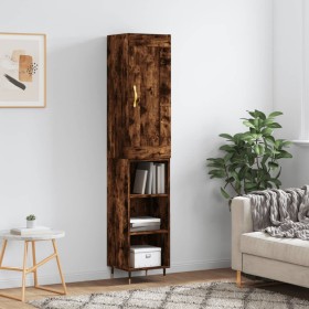 Smoked oak plywood sideboard 34.5x34x180 cm by , Sideboards - Ref: Foro24-3200310, Price: 83,99 €, Discount: %