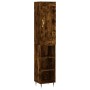 Aparador de madera contrachapada roble ahumado 34,5x34x180 cm de , Aparadores - Ref: Foro24-3200310, Precio: 82,58 €, Descuen...