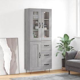 Aparador alto madera contrachapada gris sonoma 69,5x34x180 cm de , Aparadores - Ref: Foro24-3198695, Precio: 174,99 €, Descue...