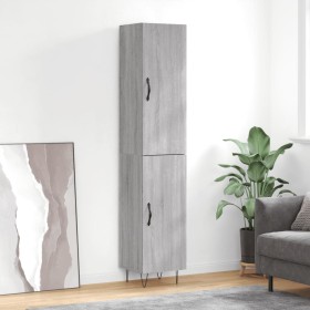 Tall Sonoma gray plywood sideboard 34.5x34x180 cm by , Sideboards - Ref: Foro24-3198823, Price: 99,85 €, Discount: %