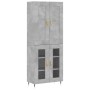 Aparador alto madera contrachapada gris hormigón 69,5x34x180 cm de , Aparadores - Ref: Foro24-3199605, Precio: 153,97 €, Desc...