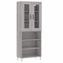 Aparador alto madera contrachapada gris sonoma 69,5x34x180 cm de , Aparadores - Ref: Foro24-3198759, Precio: 136,99 €, Descue...