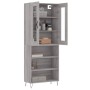 Aparador alto madera contrachapada gris sonoma 69,5x34x180 cm de , Aparadores - Ref: Foro24-3198759, Precio: 136,99 €, Descue...