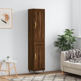 Tall brown oak plywood sideboard 34.5x34x180 cm by , Sideboards - Ref: Foro24-3200440, Price: 99,17 €, Discount: %