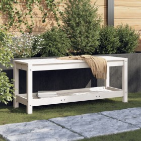 Gartenbank aus massivem weißem Kiefernholz 108x35x45 cm von , Gartenbänke - Ref: Foro24-832383, Preis: 97,99 €, Rabatt: %