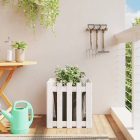 Planter fence design solid white pine wood 50x50x50 cm by , Pots and planters - Ref: Foro24-832453, Price: 30,09 €, Discount: %