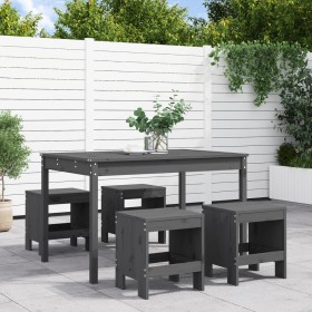 Juego de comedor de jardín 5 piezas madera maciza pino gris de , Conjuntos de jardín - Ref: Foro24-3157717, Precio: 281,52 €,...