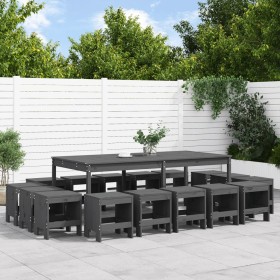 Garten-Essset 17-teilig aus massivem grauem Kiefernholz von , Gartensets - Ref: Foro24-3157729, Preis: 864,22 €, Rabatt: %