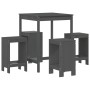 5-piece gray pine wood garden table and high stools set by , Garden sets - Ref: Foro24-3157741, Price: 312,99 €, Discount: %