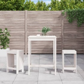 3-piece white pine wood garden table and high stools set by , Garden sets - Ref: Foro24-3157734, Price: 206,34 €, Discount: %