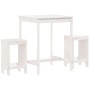 3-piece white pine wood garden table and high stools set by , Garden sets - Ref: Foro24-3157734, Price: 203,47 €, Discount: %