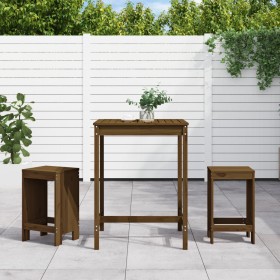 Garden table and high stools 3 pieces honey brown pine wood by , Garden sets - Ref: Foro24-3157736, Price: 205,99 €, Discount: %