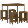 High garden table and stools 5 pieces honey brown pine wood by , Garden sets - Ref: Foro24-3157748, Price: 333,27 €, Discount: %