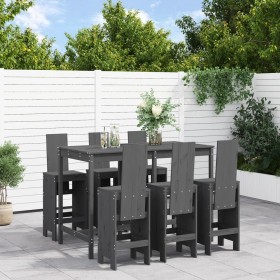 7-teiliges Set mit Gartentisch und hohen Hockern aus grauem Kiefernholz von , Gartensets - Ref: Foro24-3157783, Preis: 580,99...