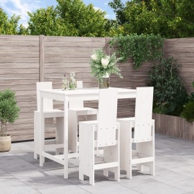 5-piece white pine wood garden table and high stools set by , Garden sets - Ref: Foro24-3157776, Price: 398,68 €, Discount: %