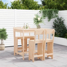 Garden table and high stools set 5 pieces solid pine wood by , Garden sets - Ref: Foro24-3157805, Price: 325,85 €, Discount: %