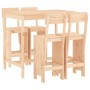 Garden table and high stools set 5 pieces solid pine wood by , Garden sets - Ref: Foro24-3157805, Price: 325,64 €, Discount: %