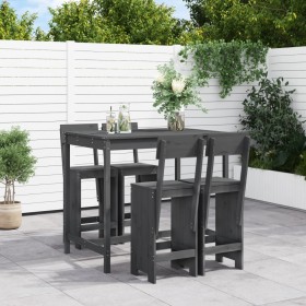 5-piece gray pine wood garden table and high stools set by , Garden sets - Ref: Foro24-3157807, Price: 372,99 €, Discount: %