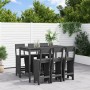 7-teiliges Set mit Gartentisch und hohen Hockern aus grauem Kiefernholz von , Gartensets - Ref: Foro24-3157813, Preis: 543,99...