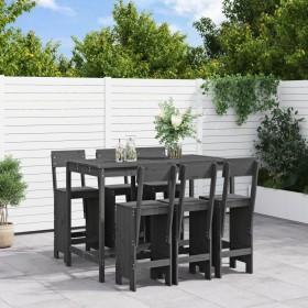 7-piece gray pine wood garden table and high stools set by , Garden sets - Ref: Foro24-3157813, Price: 544,60 €, Discount: %