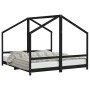 Estructura de cama para niños madera pino negro 2x(90x200) cm de , Cunas y camas para niños - Ref: Foro24-3200591, Precio: 26...