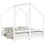 Estructura de cama para niños madera de pino blanco 2x(70x140) de , Cunas y camas para niños - Ref: Foro24-3200593, Precio: 2...