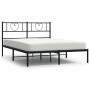 Estructura de cama con cabecero metal negro 135x190 cm de , Camas y somieres - Ref: Foro24-355462, Precio: 91,43 €, Descuento: %