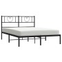 Estructura de cama con cabecero metal negro 135x190 cm de , Camas y somieres - Ref: Foro24-355462, Precio: 91,43 €, Descuento: %