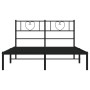 Estructura de cama con cabecero metal negro 135x190 cm de , Camas y somieres - Ref: Foro24-355462, Precio: 91,43 €, Descuento: %