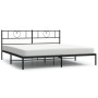 Estructura de cama con cabecero metal negro 193x203 cm de , Camas y somieres - Ref: Foro24-355469, Precio: 105,99 €, Descuent...