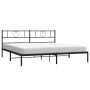 Estructura de cama con cabecero metal negro 193x203 cm de , Camas y somieres - Ref: Foro24-355469, Precio: 105,99 €, Descuent...