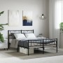 Black metal headboard and footboard bed frame 150x200cm by , Beds and slatted bases - Ref: Foro24-355483, Price: 115,41 €, Di...