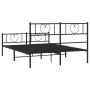 Black metal headboard and footboard bed frame 150x200cm by , Beds and slatted bases - Ref: Foro24-355483, Price: 115,41 €, Di...