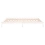 Bed frame with LED solid white wood 200x200 cm by , Beds and slatted bases - Ref: Foro24-820627, Price: 129,58 €, Discount: %