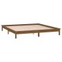 Bed frame with LED solid wood honey brown 160x200 cm by , Beds and slatted bases - Ref: Foro24-820619, Price: 115,48 €, Disco...