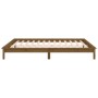 Bed frame with LED solid wood honey brown 160x200 cm by , Beds and slatted bases - Ref: Foro24-820619, Price: 115,48 €, Disco...