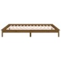 Bed frame with LED solid wood honey brown 120x200 cm by , Beds and slatted bases - Ref: Foro24-820604, Price: 110,21 €, Disco...