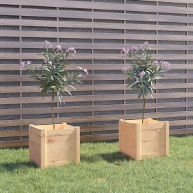 Jardineras 2 uds madera maciza de pino 40x40x40 cm de , Maceteros y jardineras - Ref: Foro24-810535, Precio: 67,99 €, Descuen...