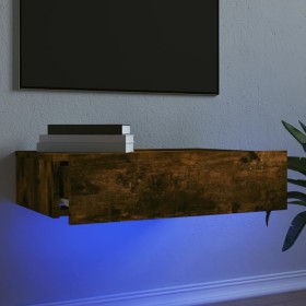 TV cabinet with LED lights smoked oak 60x35x15.5 cm by , TV Furniture - Ref: Foro24-842896, Price: 47,99 €, Discount: %