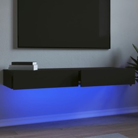 TV cabinets with LED lights 2 pcs black 60x35x15.5 cm by , TV Furniture - Ref: Foro24-842889, Price: 77,96 €, Discount: %