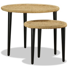 2-piece natural jute coffee table set by vidaXL, Coffee table - Ref: Foro24-244218, Price: 91,20 €, Discount: %