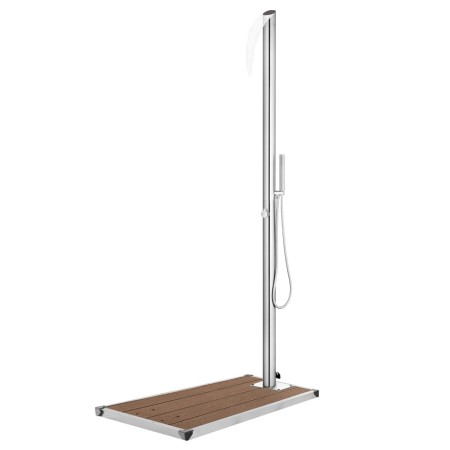 Garden shower with brown base 225 cm stainless steel by , Pool and spa accessories - Ref: Foro24-3070790, Price: 335,13 €, Di...