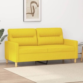 Sofá de 2 plazas de tela amarillo claro 140 cm de , Sofás - Ref: Foro24-359240, Precio: 240,99 €, Descuento: %