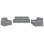 Sofagarnitur mit Kissen 3-teilig aus hellgrauem Stoff von , Sofas - Ref: Foro24-3201552, Preis: 718,27 €, Rabatt: %