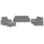 Sofagarnitur mit Kissen 4-teilig aus hellgrauem Stoff von , Sofas - Ref: Foro24-3201544, Preis: 737,23 €, Rabatt: %