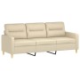 Sofa set with cushions 3 pieces cream fabric by , Sofas - Ref: Foro24-3201538, Price: 685,36 €, Discount: %