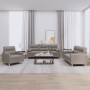 Sofa set with cushions 3 pieces taupe gray fabric by , Sofas - Ref: Foro24-3201559, Price: 817,99 €, Discount: %